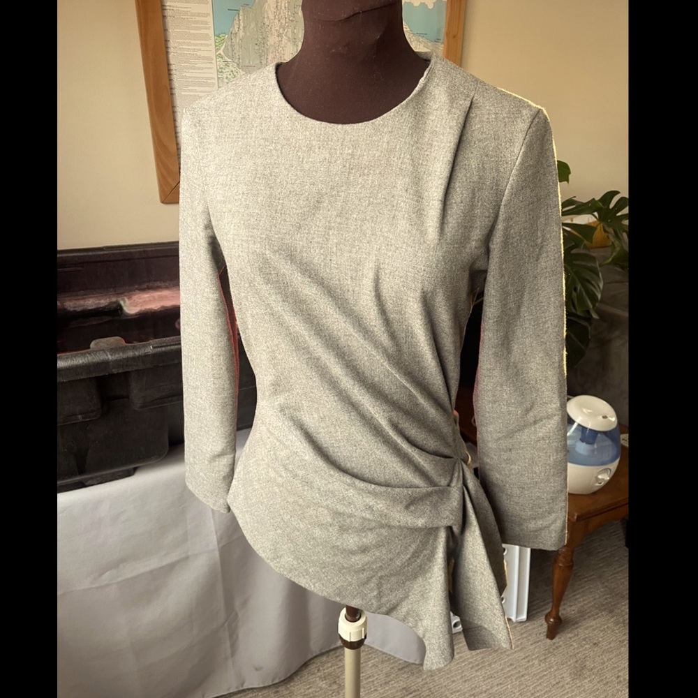 Asymmetrical High Neck Twill Top Beautiful Fit